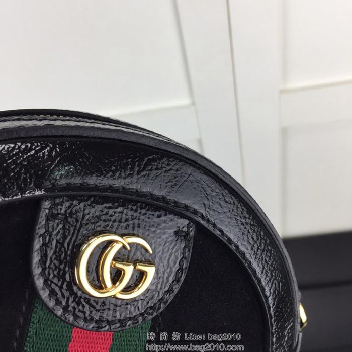 GUCCI古馳 新款 專櫃品質 原單 550618 磨砂配皮 克色 圓形 鏈條挎包HY1368